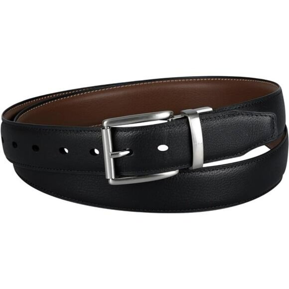 Dockers Mens Reversible Belt Rotating Buckle Casual Dress Belt Big Tall Sizes - Picture 3 of 7